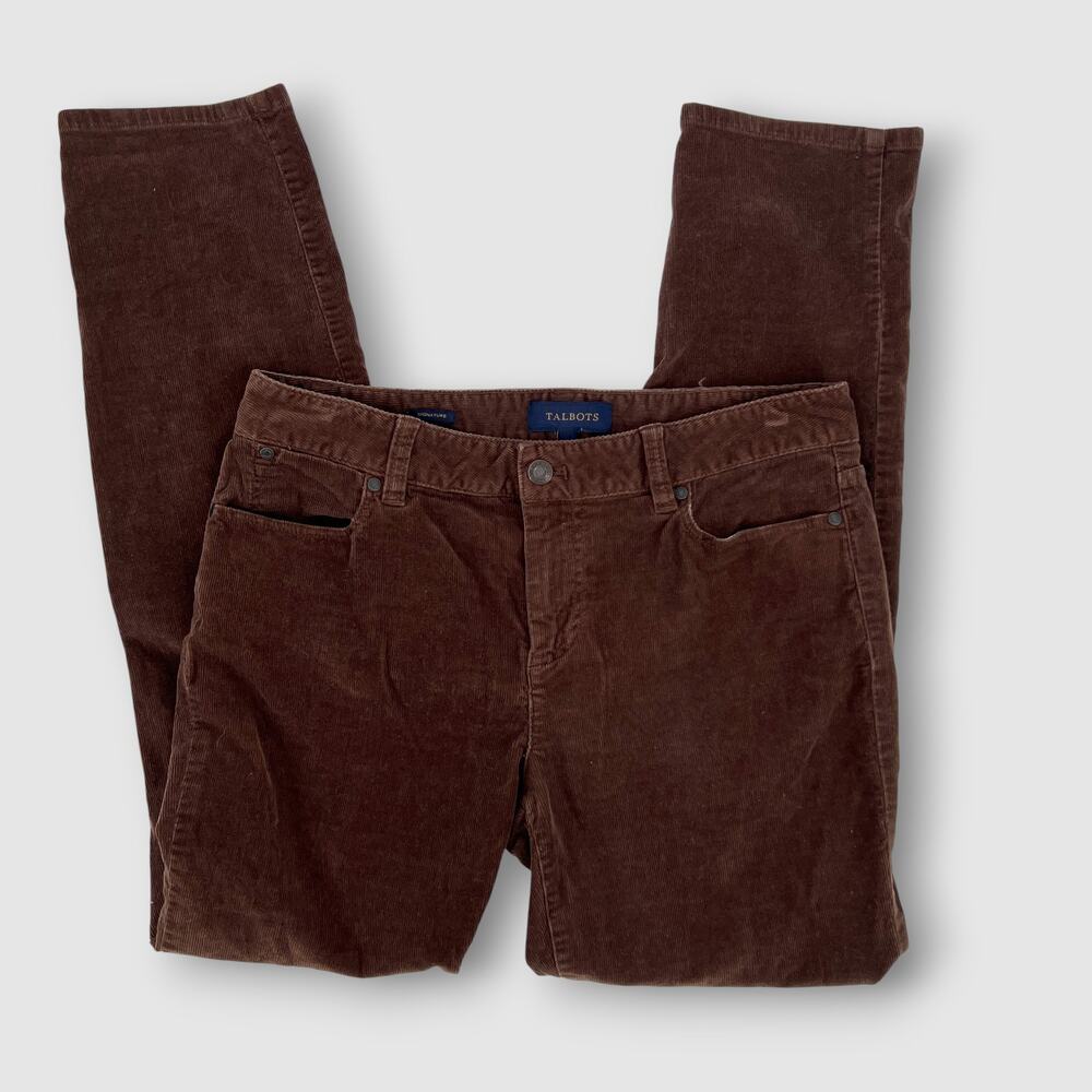 Talbots Signature Brown Corduroy Straight Leg Pants Women’s Size 8